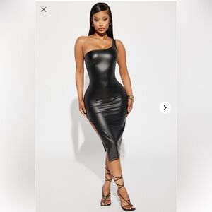 Fashion Nova Asymmetrical Black Dress